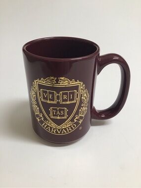 Harvard Coffee Mug Crimson & Gold VE RI TAS Tea Desk Pencil Cup MA Vintage NWOT